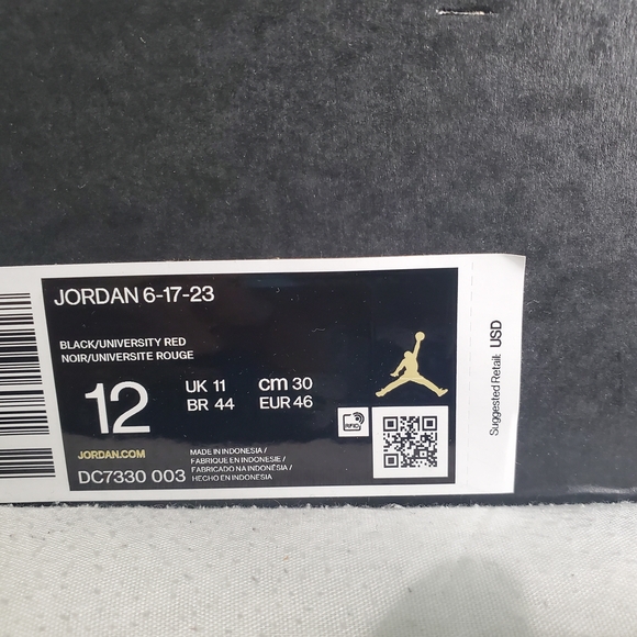 Jordan Black and Red High-Top Sneakers - Picture 6 of 7